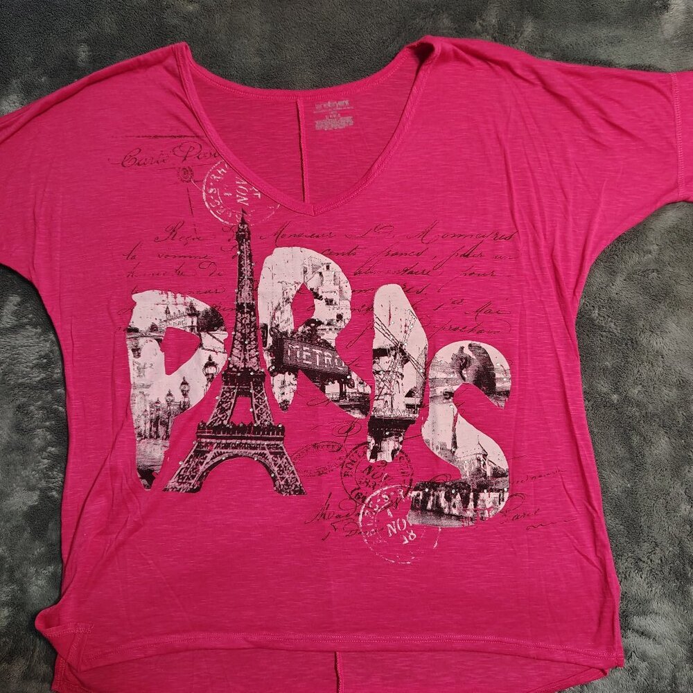 Lane Bryant T-Shirt - Paris - Bright Pink - Size 14/16 - Like New